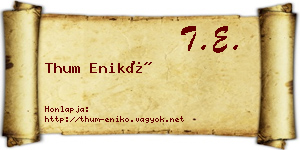 Thum Enikő névjegykártya